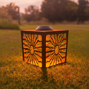 Corten Groovy Sun Solar Light