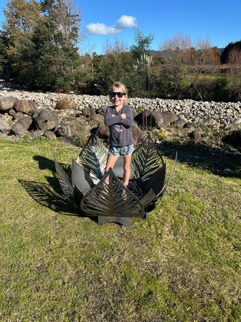 Custom Corten Leaf Lotus Brazier