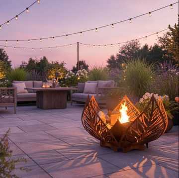 Custom Corten Leaf Lotus Brazier