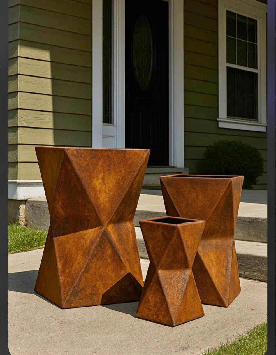 Twister Corten Steel planters package