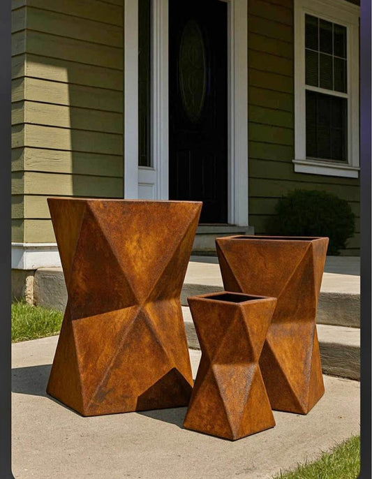 Twister Corten Steel planters package