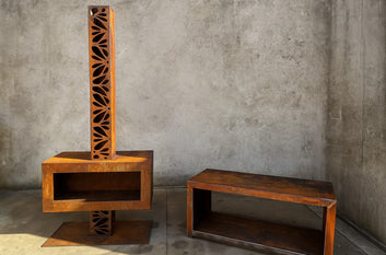 Corten Patterned Chimney Brazier