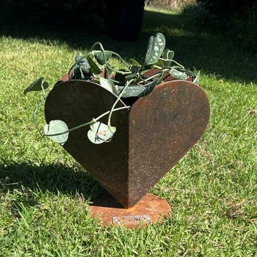 Corten Heart Planter