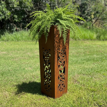 NZ Corten Kowhaiwhai Planter